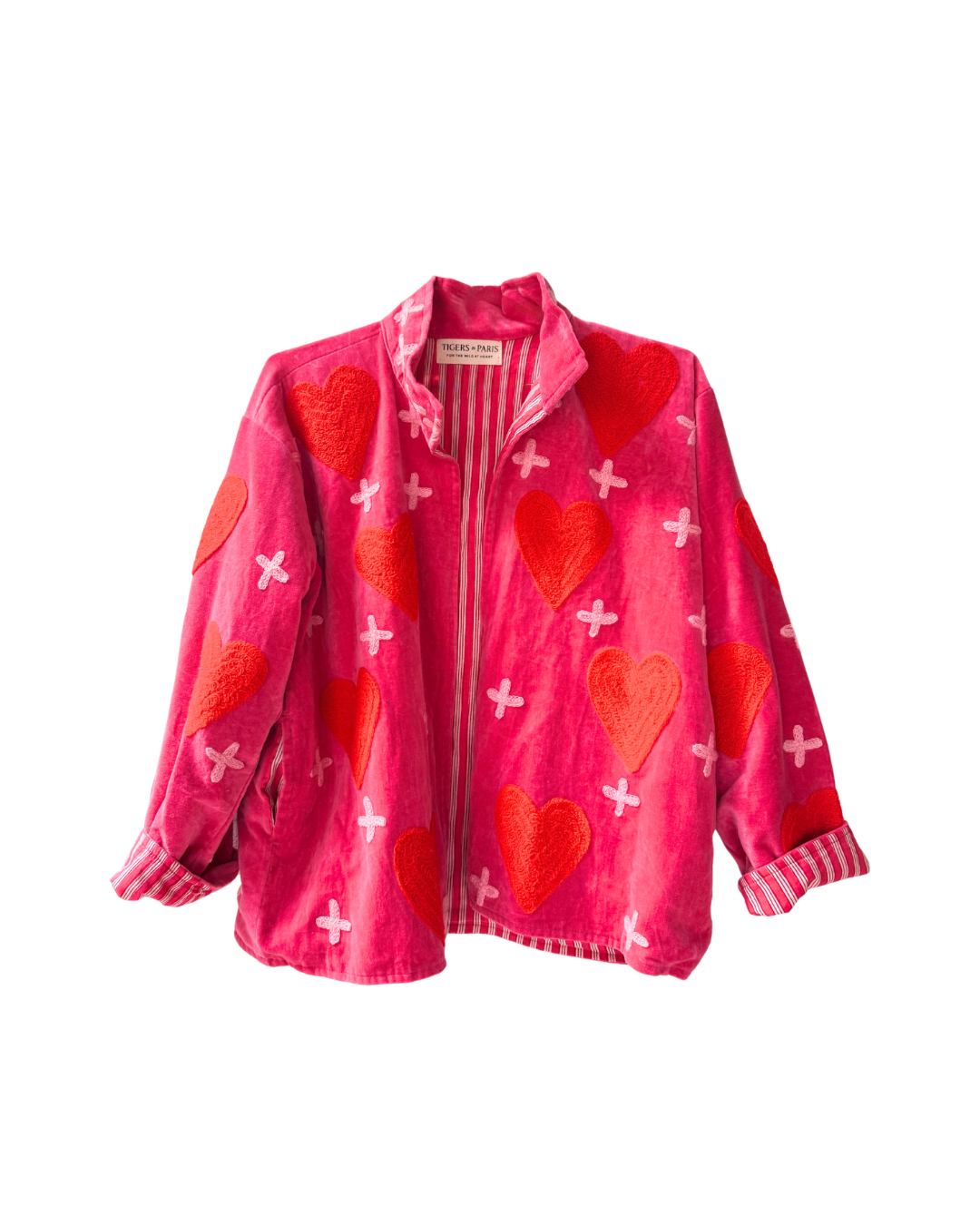 Raina Jacket Crosses and Hearts Pink