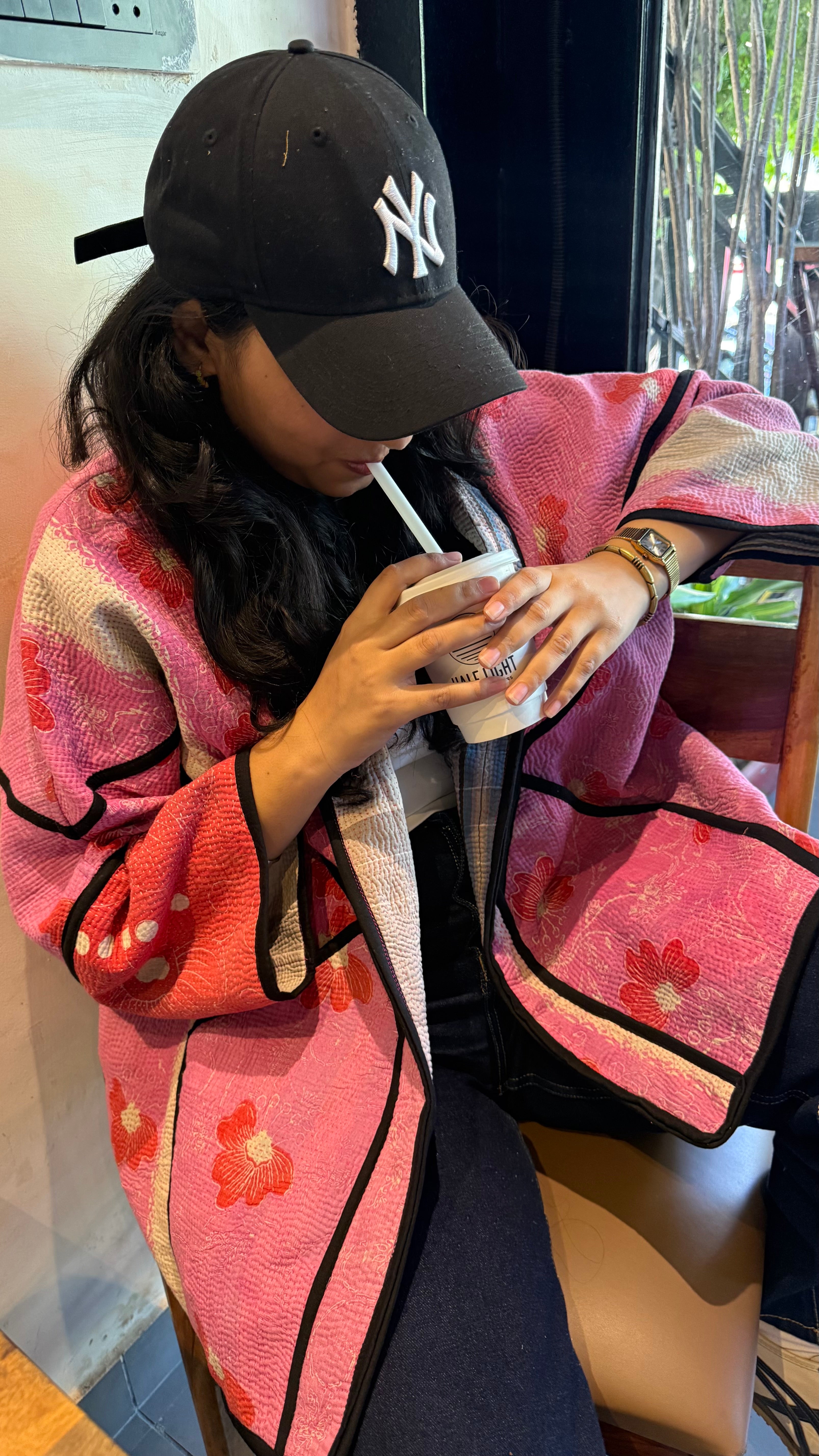 Vintage Kimono Jacket Pink Lotus