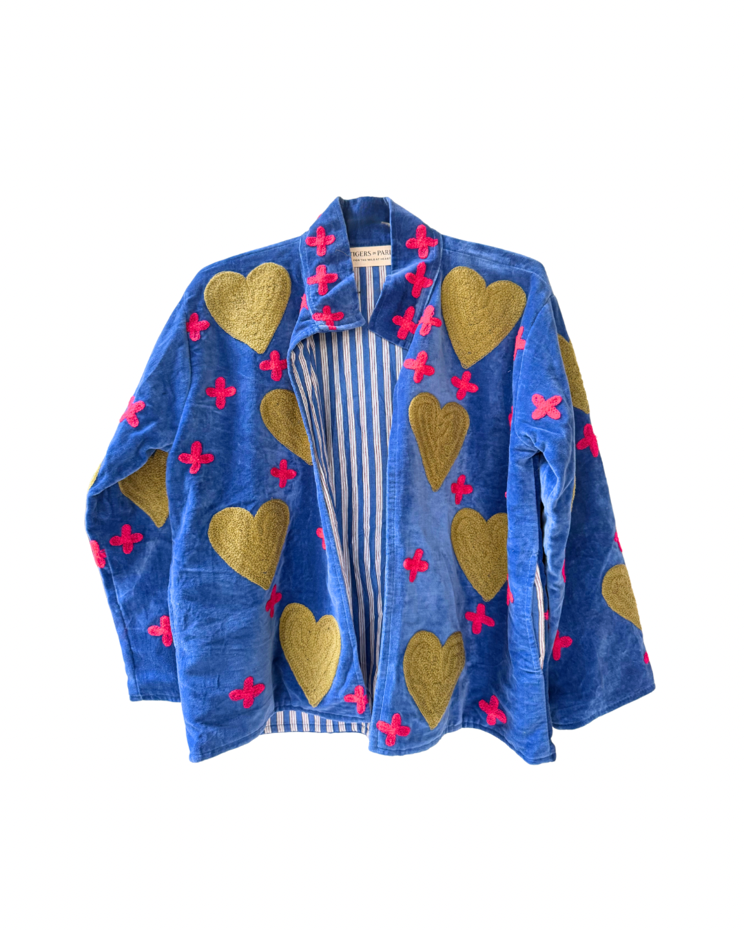 Raina Jacket Crosses and Hearts Blue