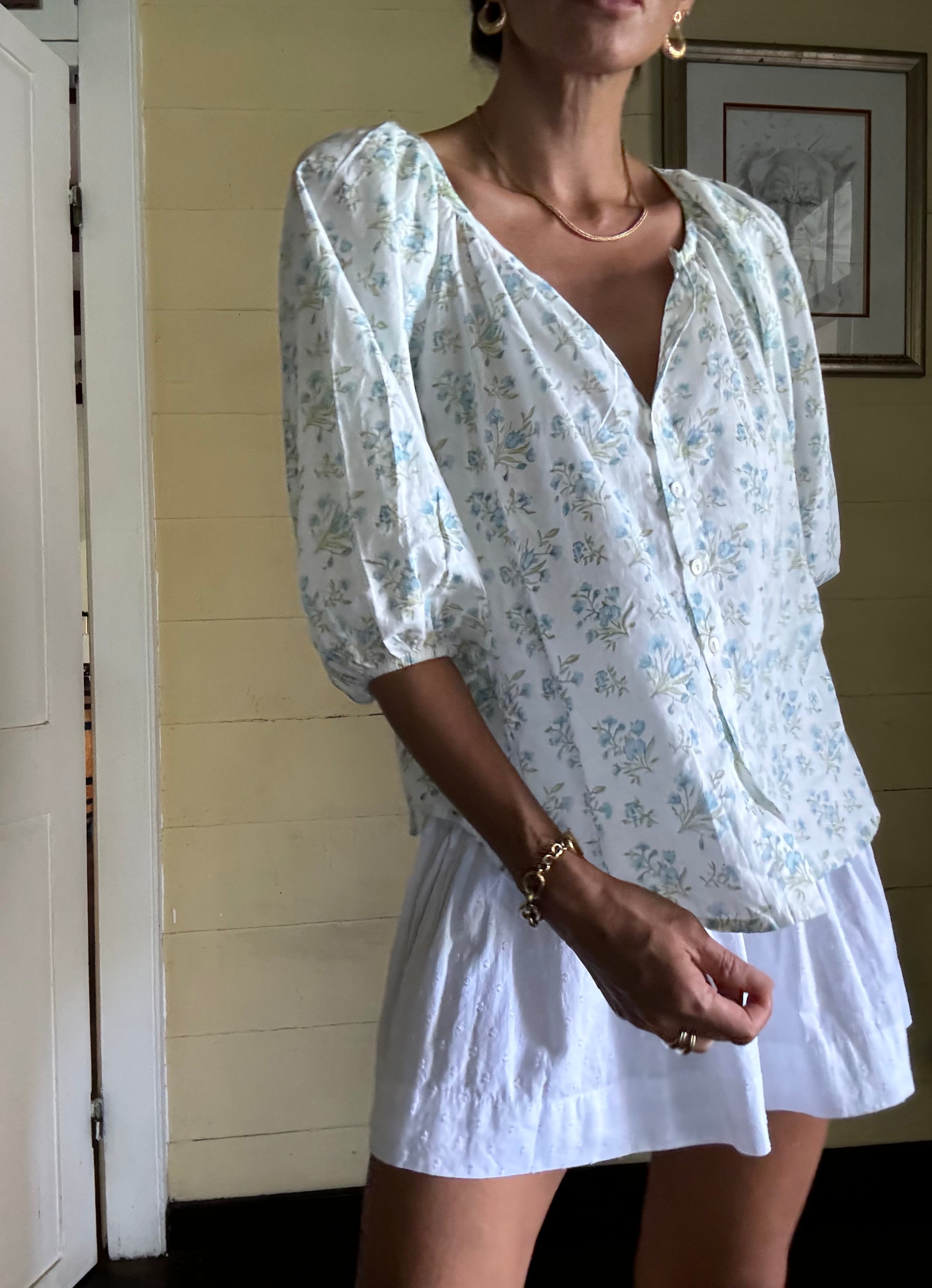 DAISY BLOUSE PETITE BLEU