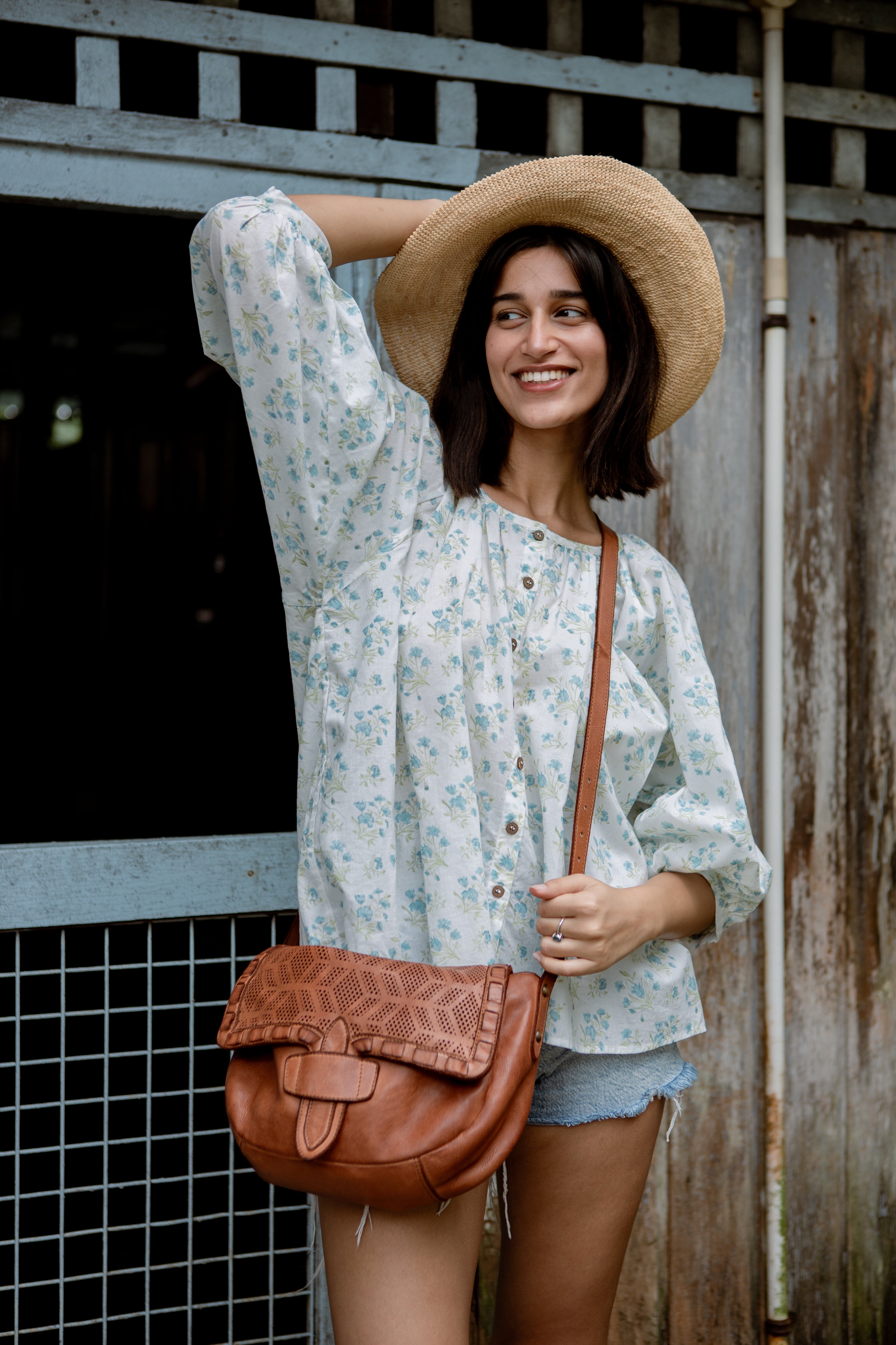 DAISY BLOUSE PETITE BLEU