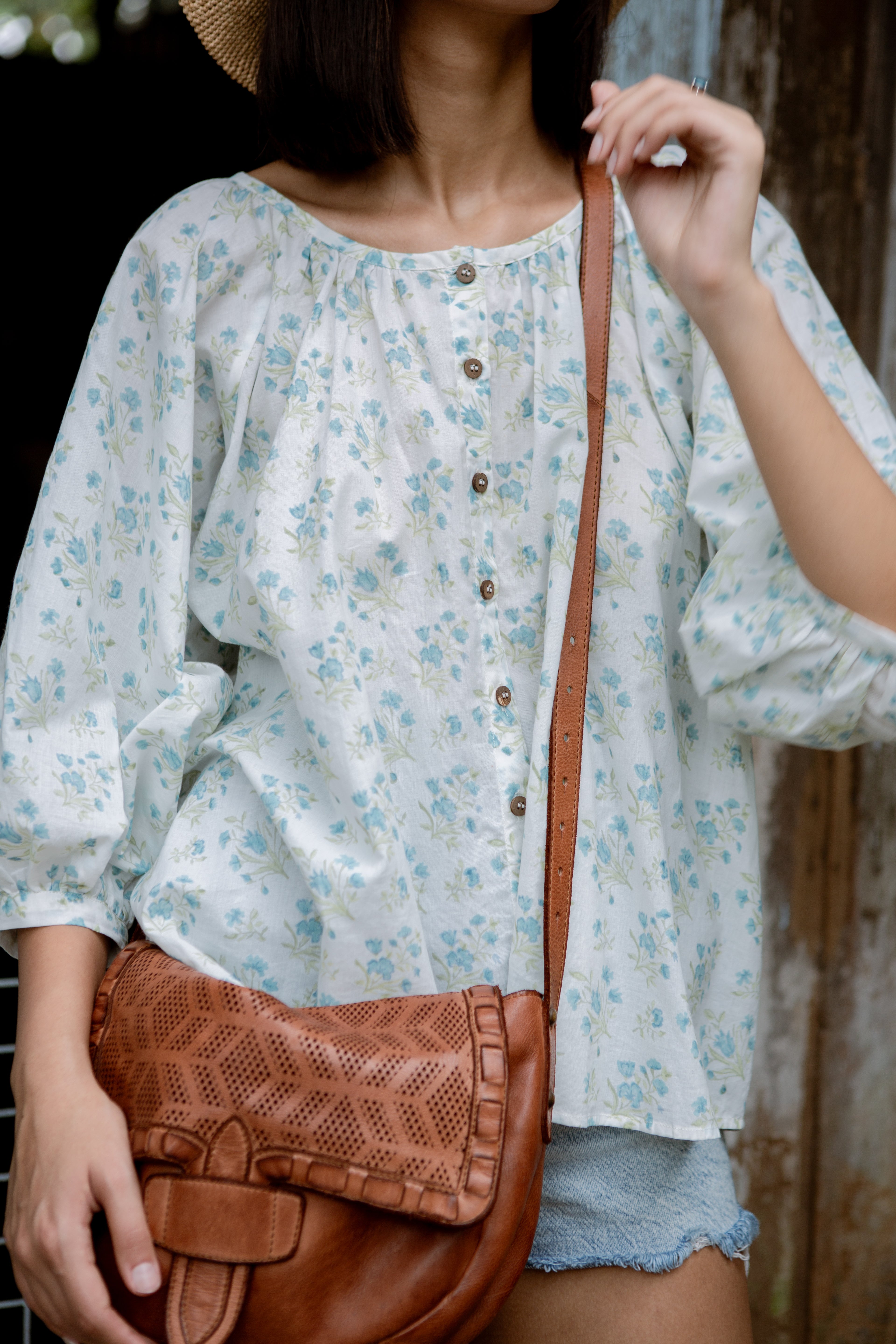 DAISY BLOUSE PETITE BLEU