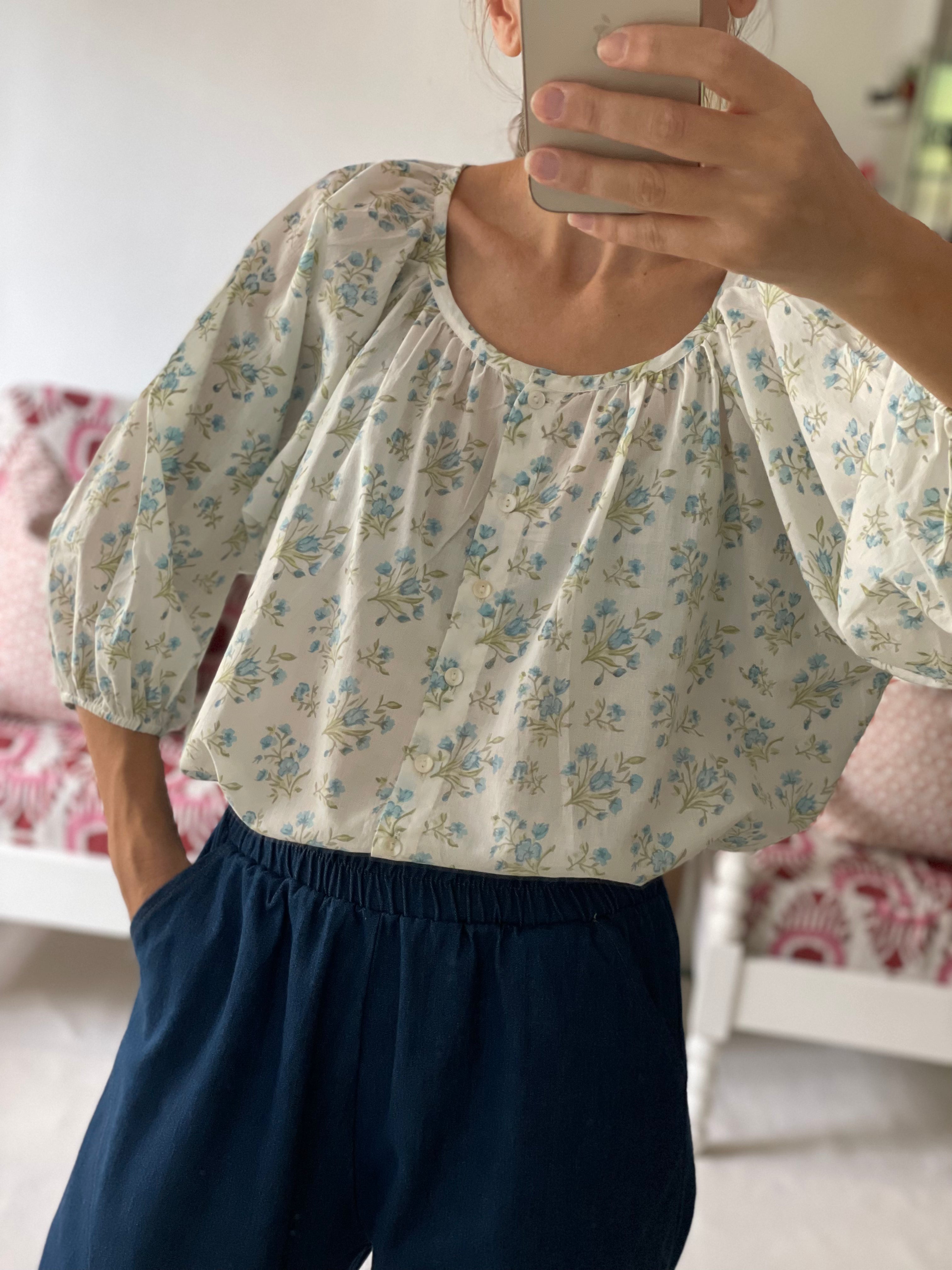 DAISY BLOUSE PETITE BLEU