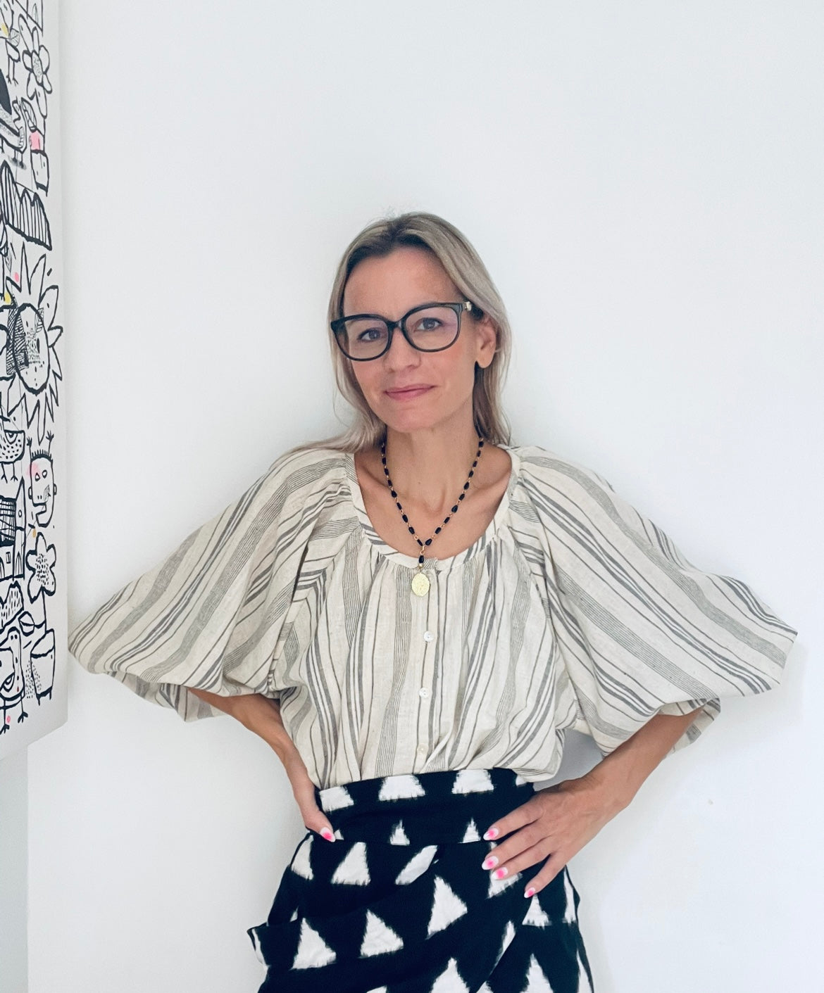 DAISY BLOUSE ORGANIC STRIPE