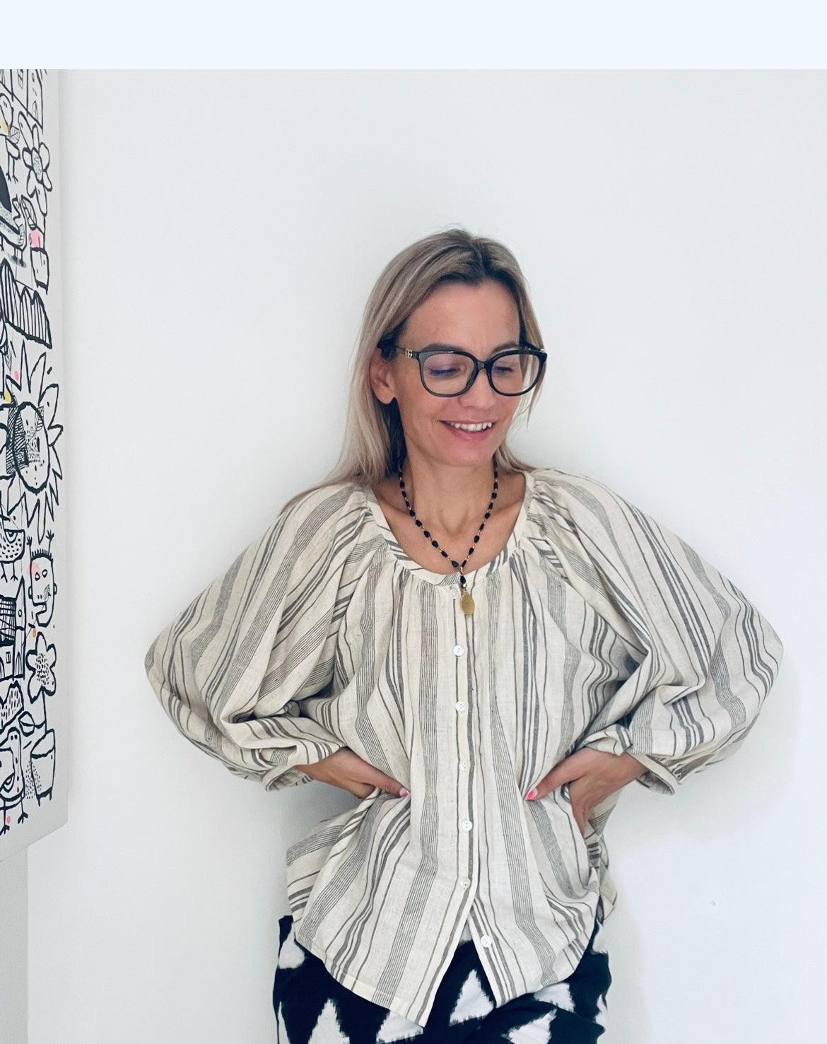 DAISY BLOUSE ORGANIC STRIPE