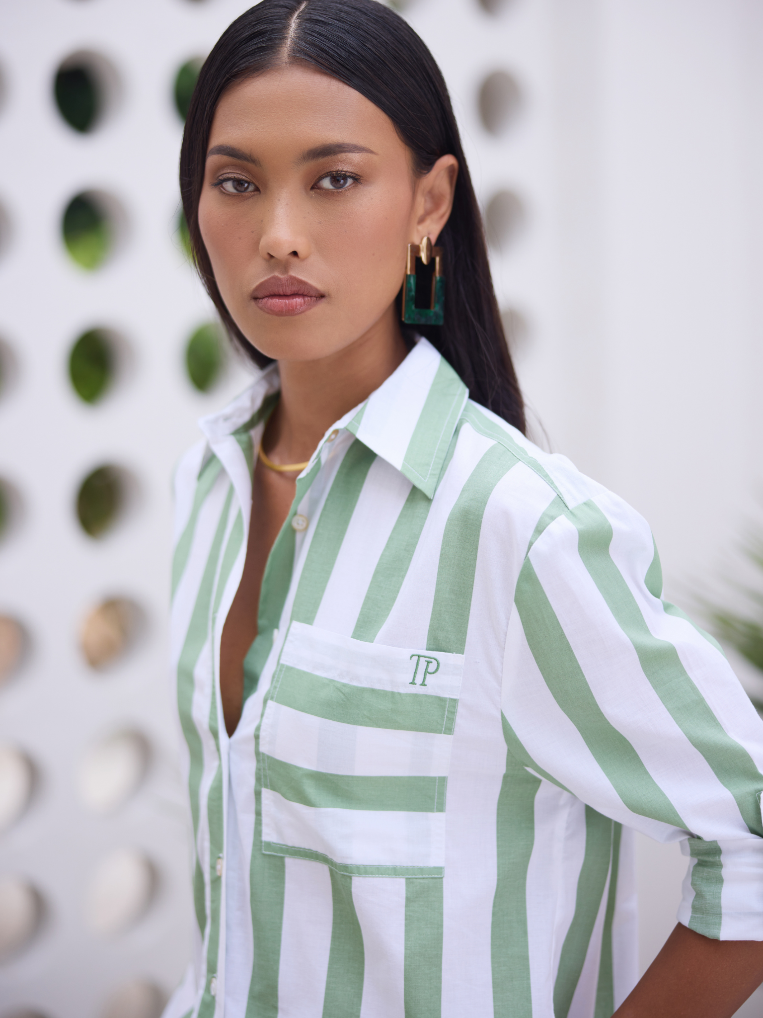 THE IVY STRIPED OVERSIZED COTTON SHIRT – WOMEN'S CASUAL BUTTON-UP