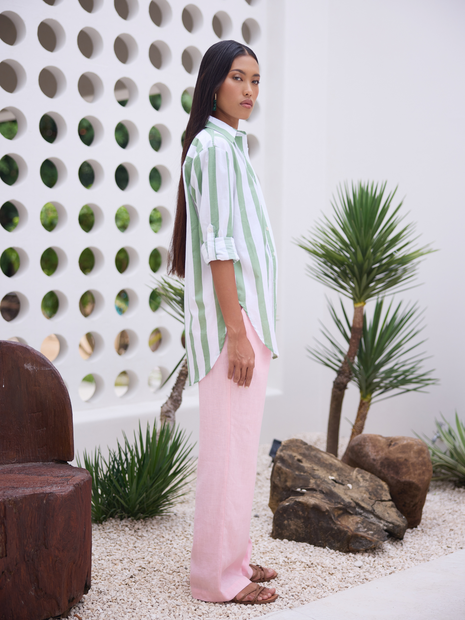 THE IVY STRIPED OVERSIZED COTTON SHIRT – WOMEN'S CASUAL BUTTON-UP