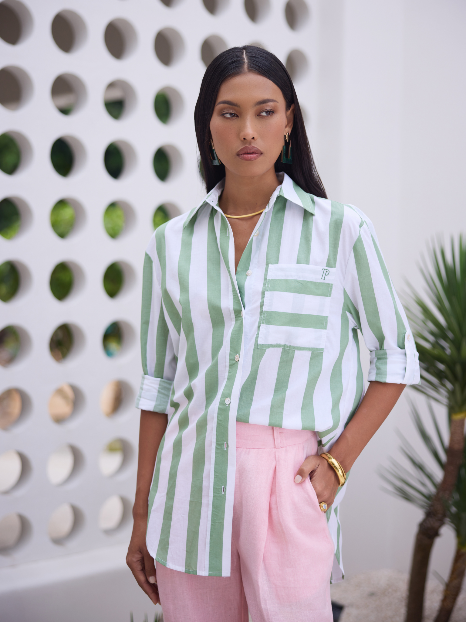 THE IVY STRIPED OVERSIZED COTTON SHIRT – WOMEN'S CASUAL BUTTON-UP