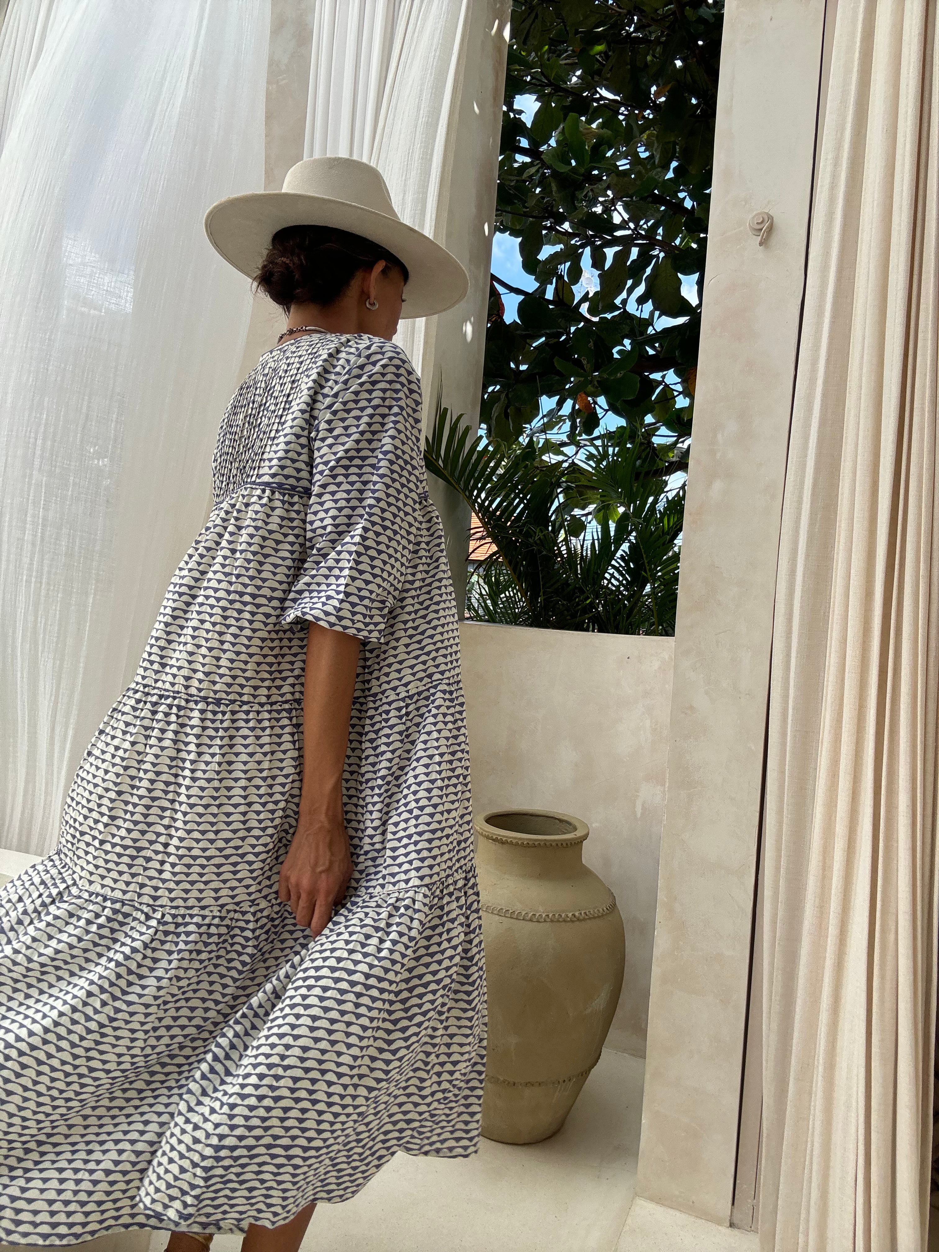 MILLIE MIDI DRESS IN CORNFLOWER BLUE