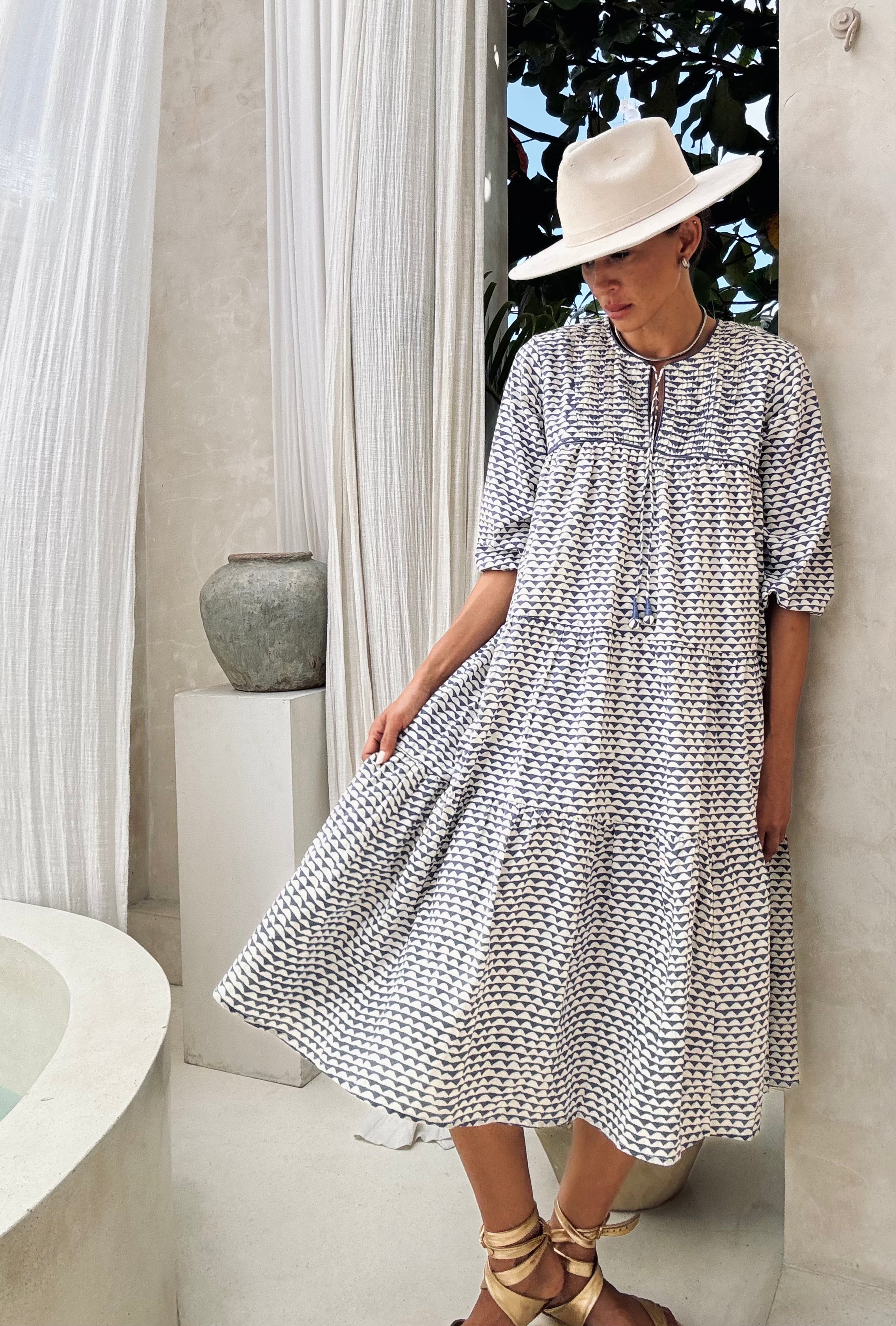 MILLIE MIDI DRESS IN CORNFLOWER BLUE