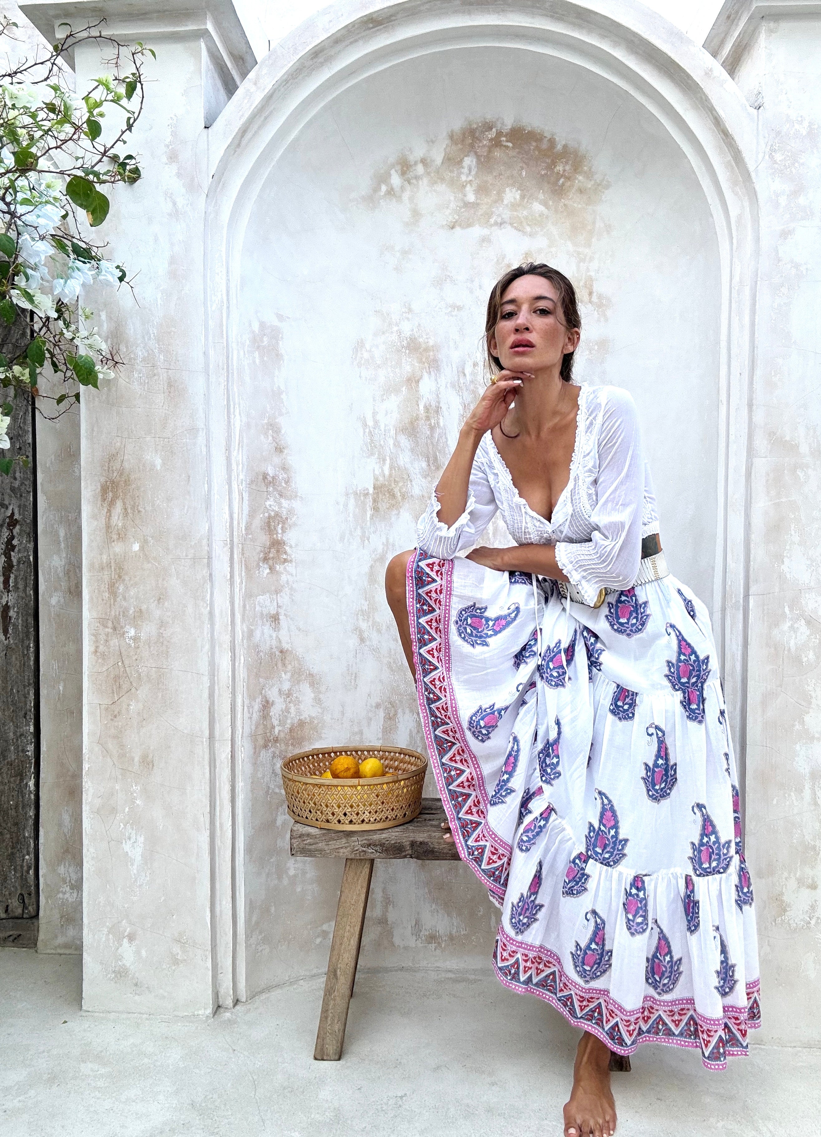 GRETA MAXI SKIRT - PAISLEY