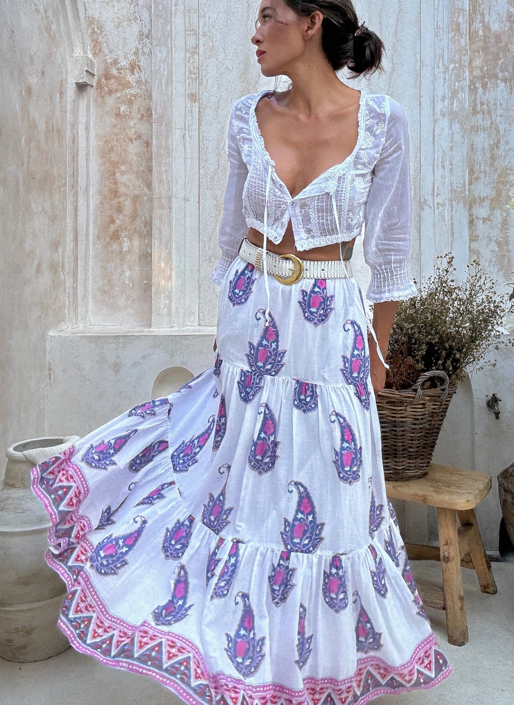 GRETA MAXI SKIRT - PAISLEY