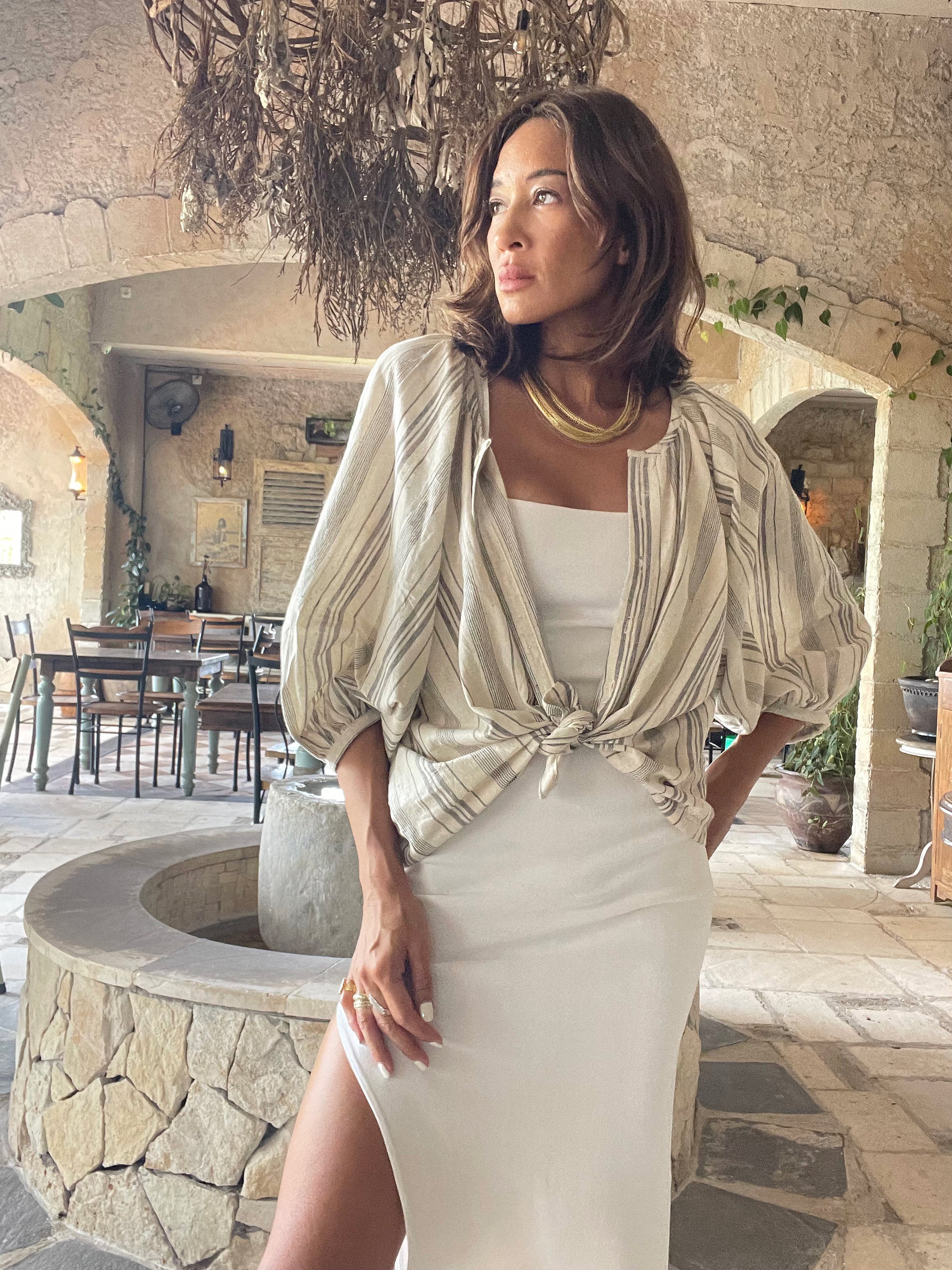 DAISY BLOUSE ORGANIC STRIPE