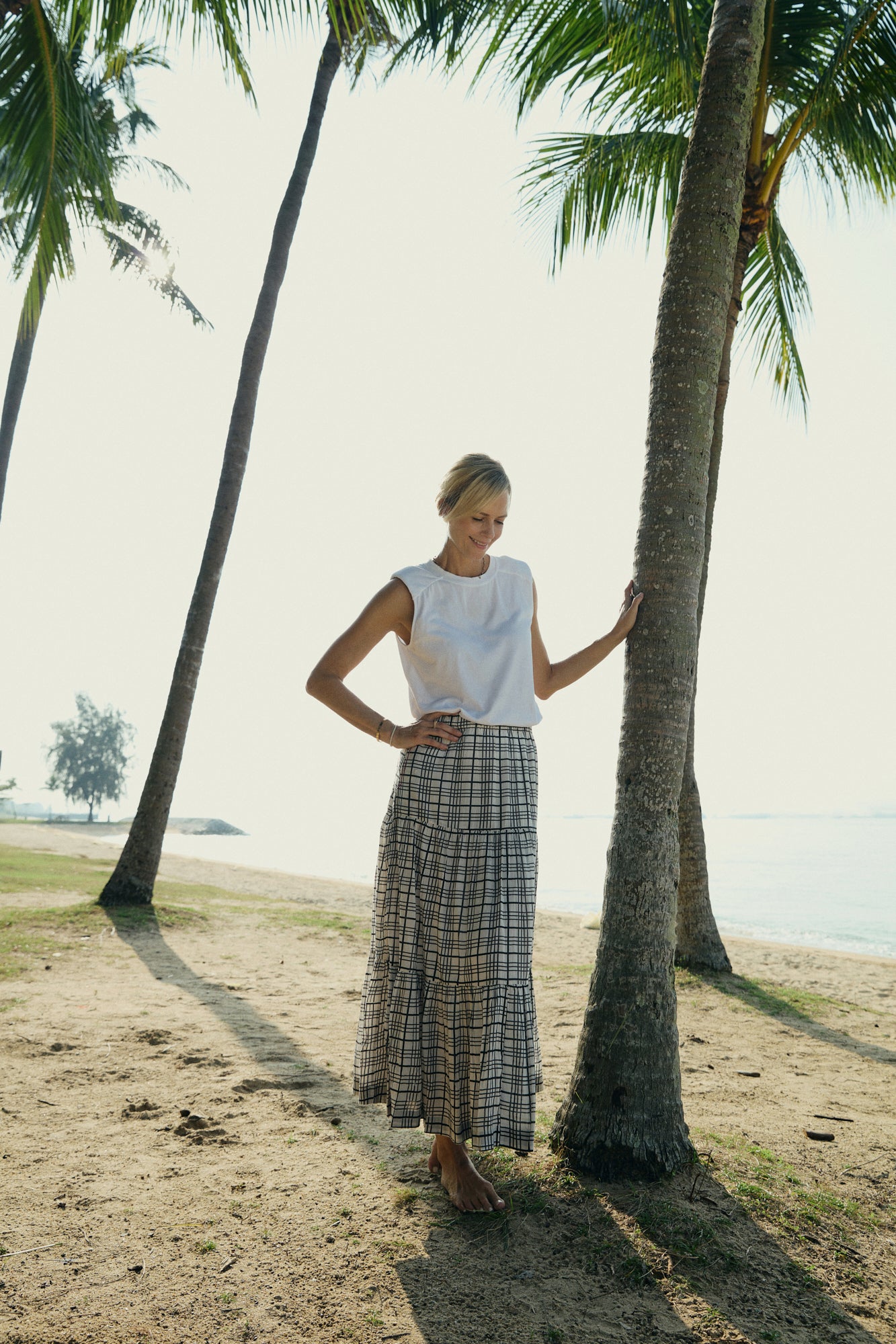 GRETA MAXI SKIRT - GINGHAM