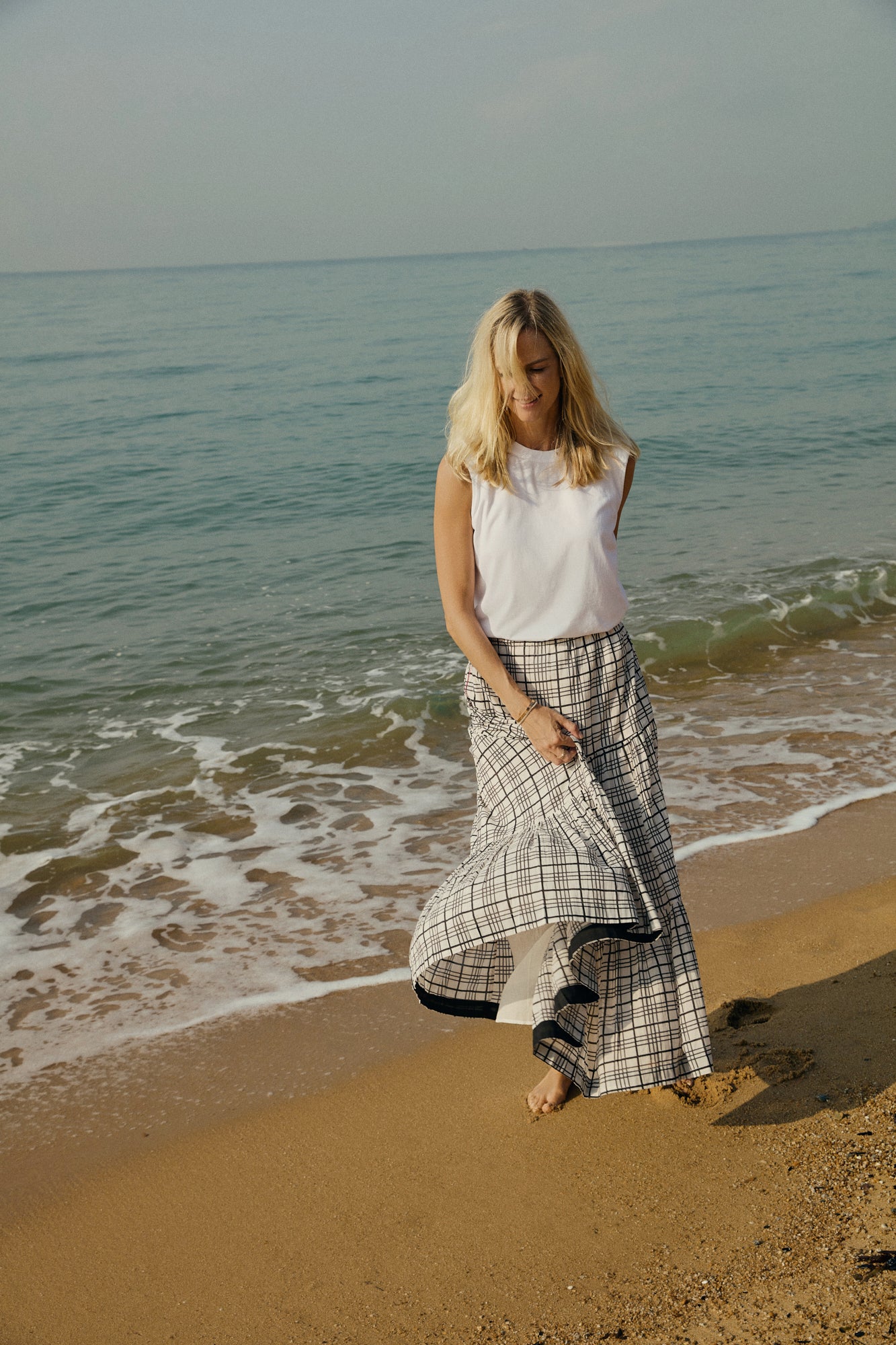 GRETA MAXI SKIRT - GINGHAM
