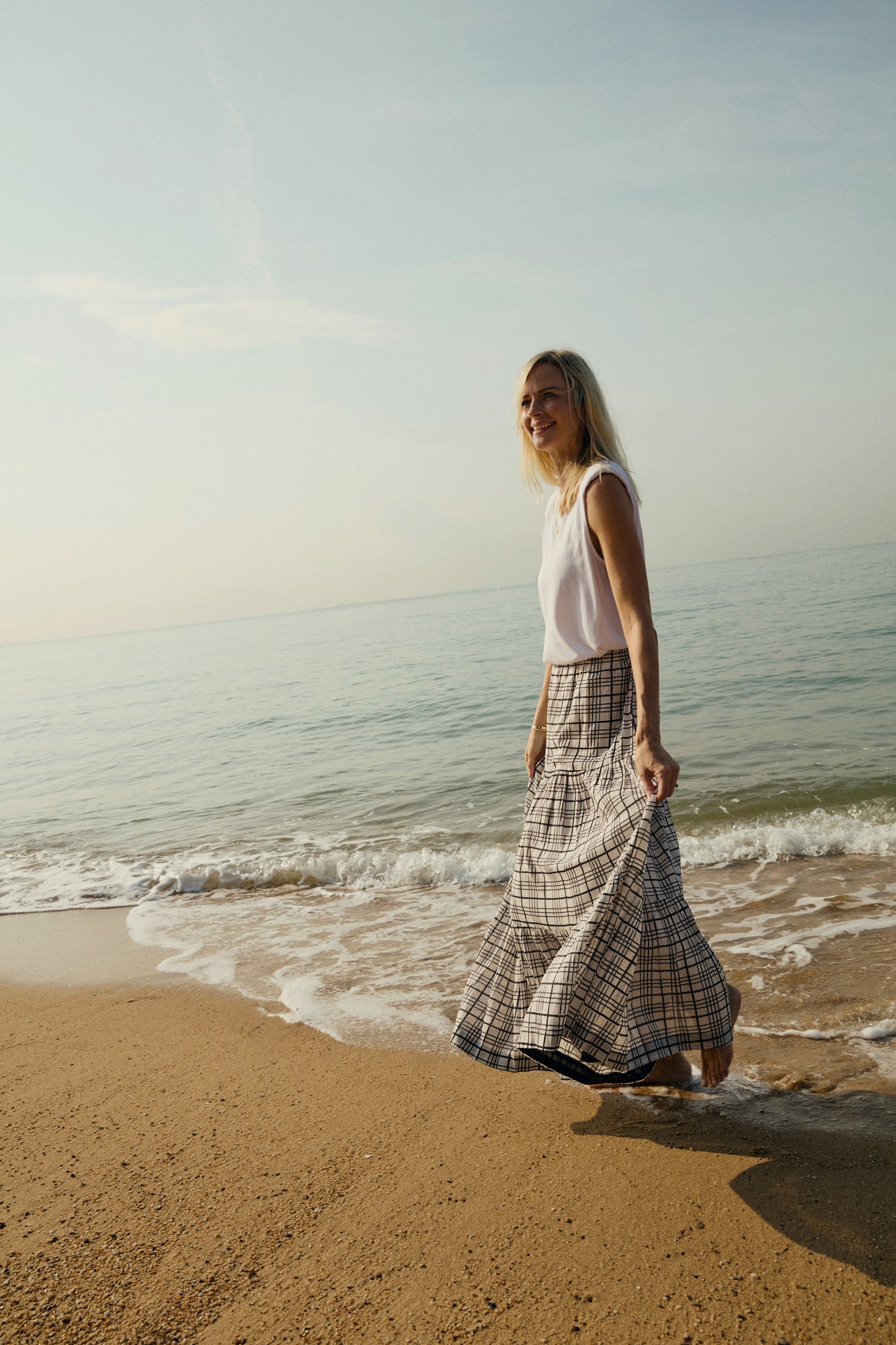 GRETA MAXI SKIRT - GINGHAM