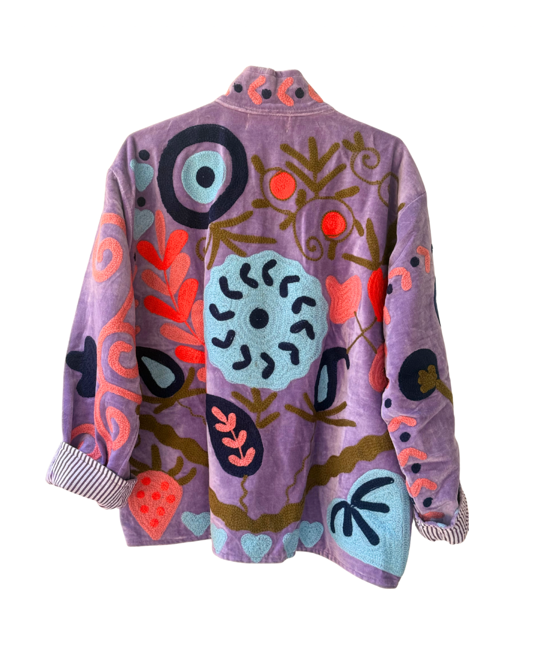 Raina Embroidery Velvet Jacket Purple Multi