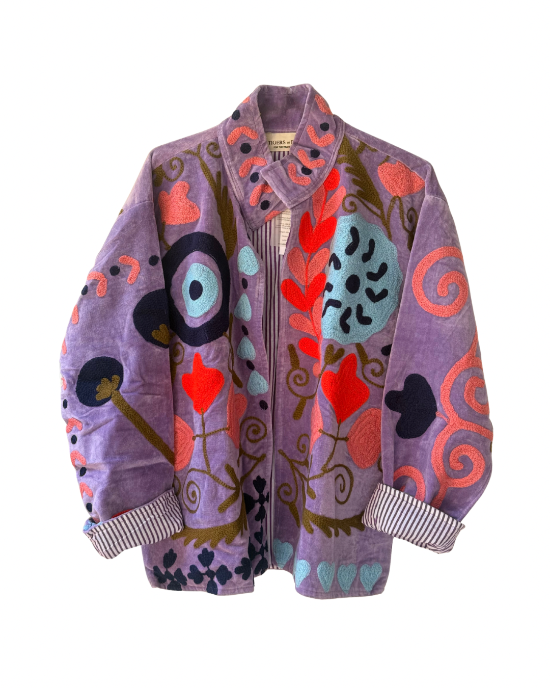 Raina Embroidery Velvet Jacket Purple Multi
