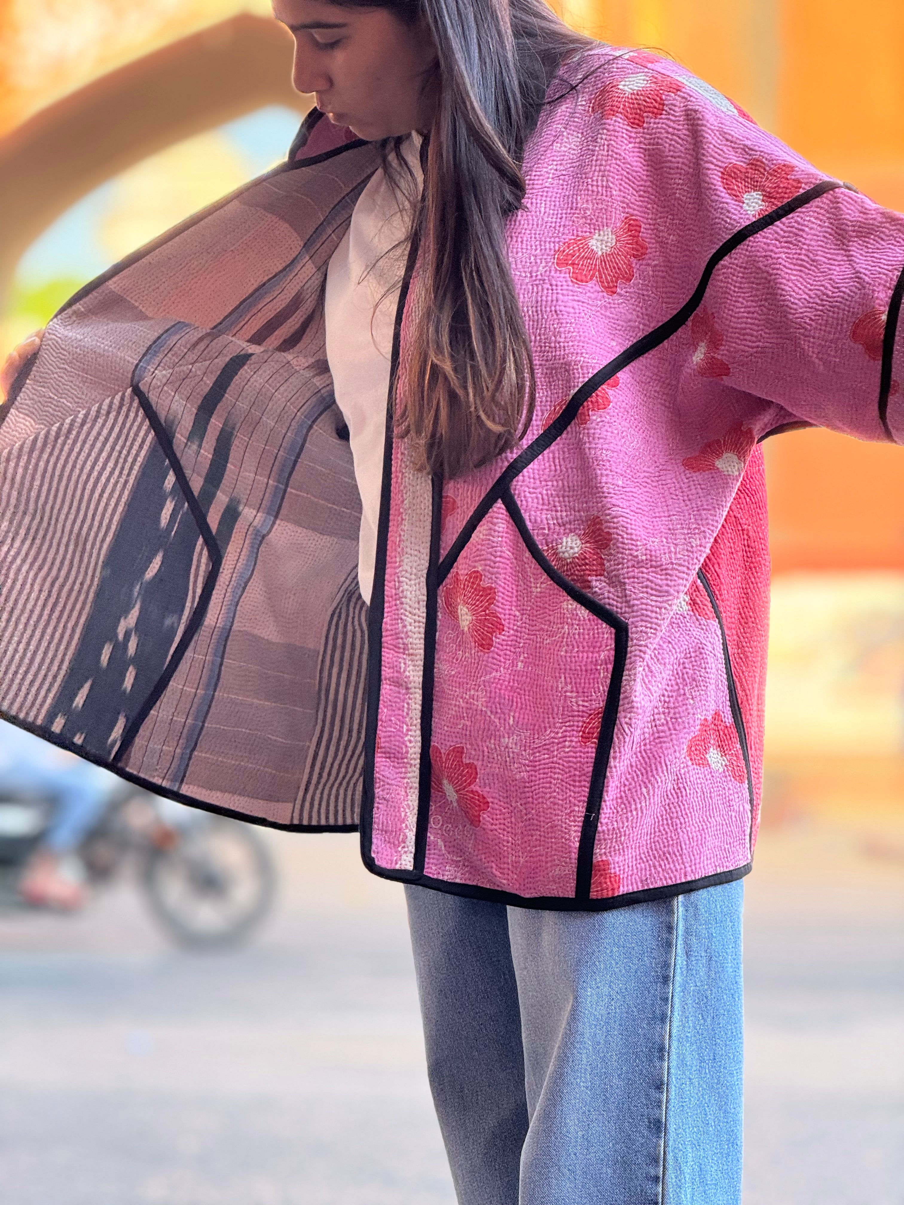 Vintage Kimono Jacket Pink Lotus