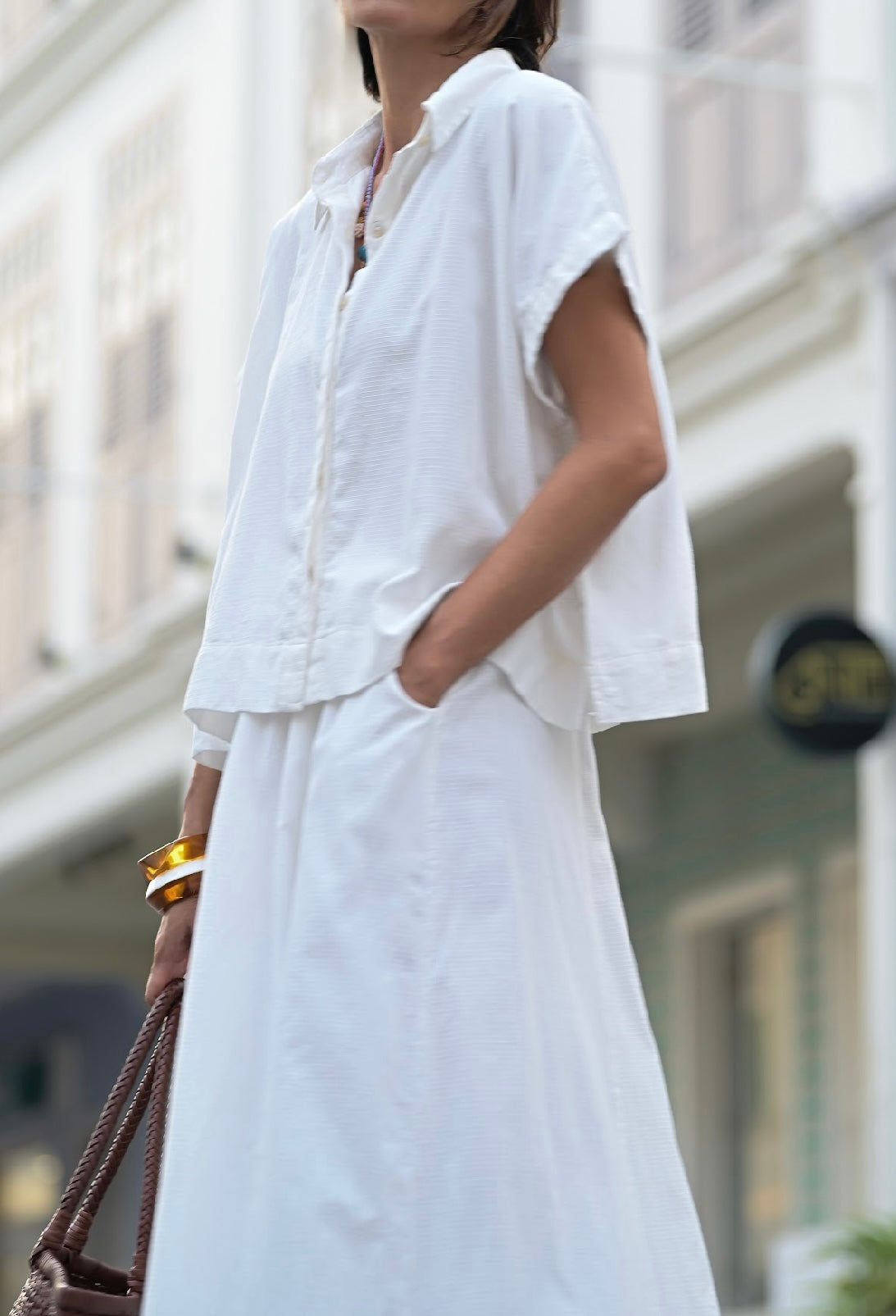 Nawa Skirt White Handloom