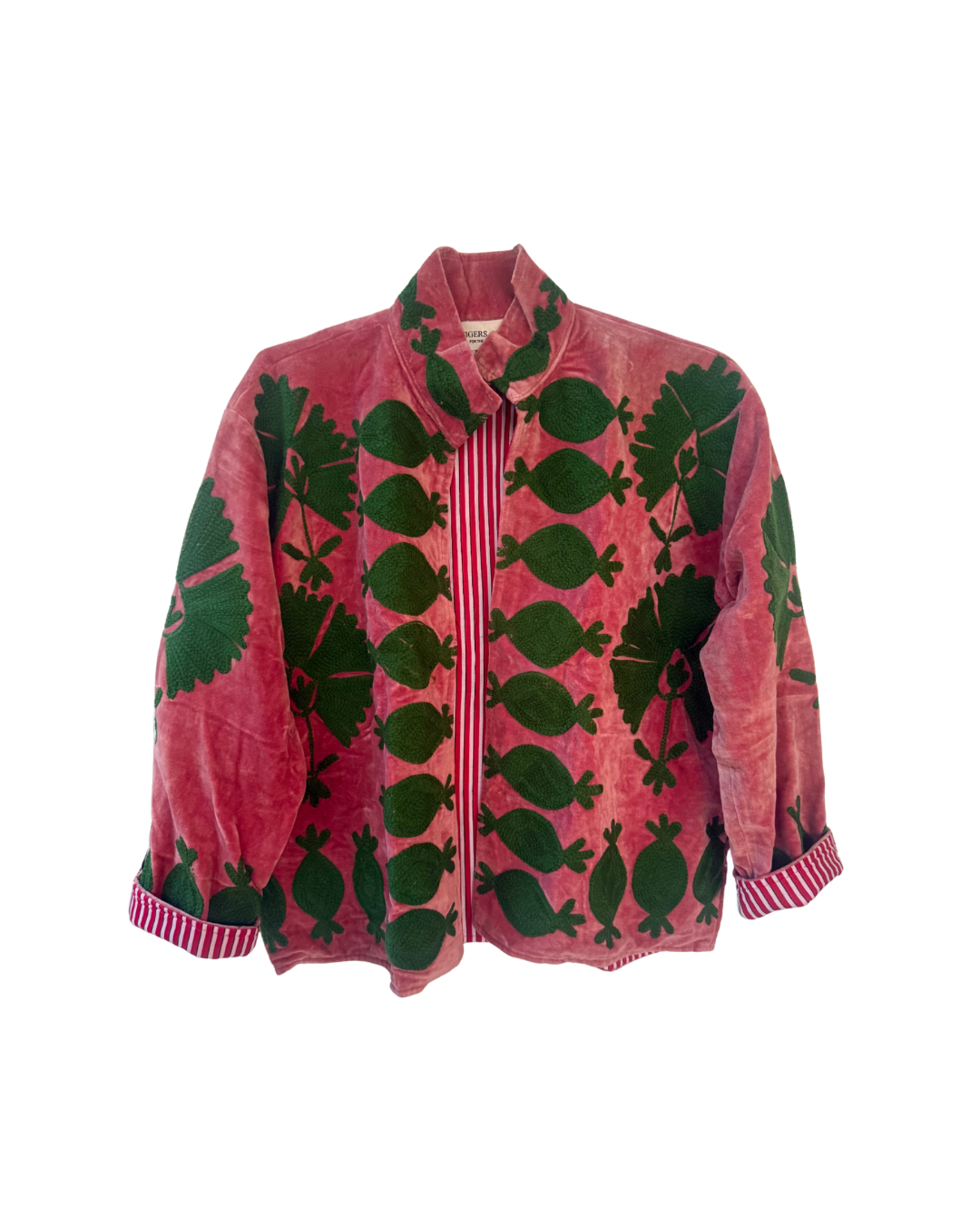 Raina Embroidery Velvet Jacket Pink