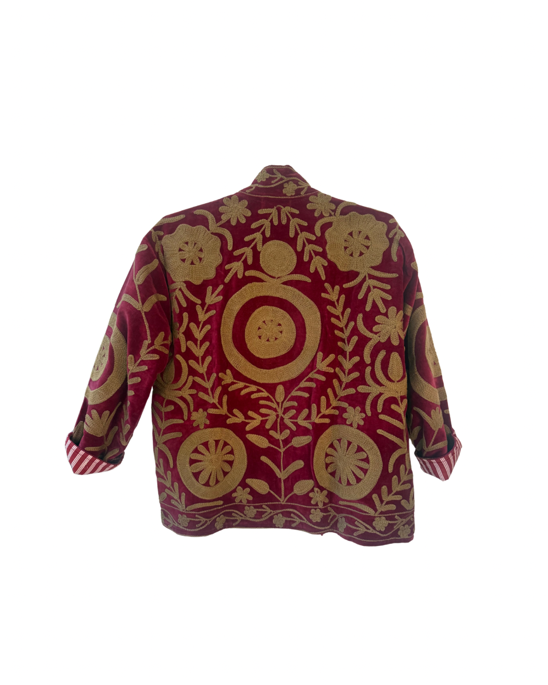 Raina Embroidery Velvet Jacket Red