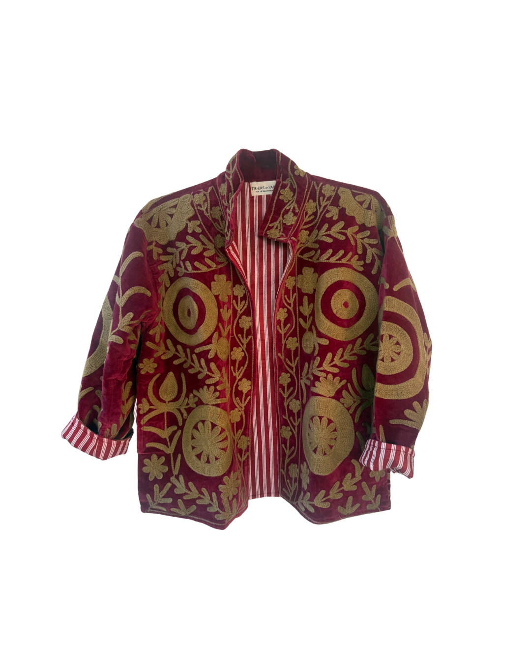 Raina Embroidery Velvet Jacket Red