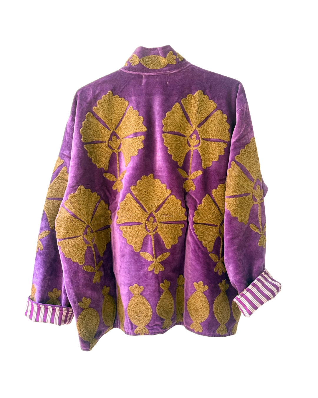 Raina Embroidery Velvet Jacket Purple Gold