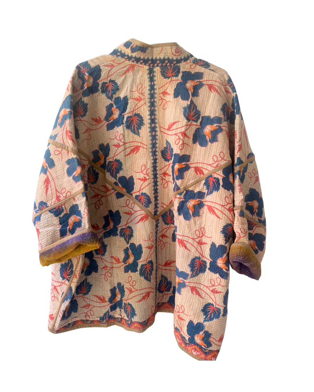 Vintage Kimono Jacket - Blue Hibiscus